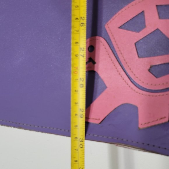 ⭐️Vintage Pink Purple Leather Kids School Bag Shoulder Strap Top Handle Retro - Picture 10 of 13